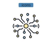 Symbole für neuronale Netze symbolisieren Vektorelemente für das Infografik-Web vektor