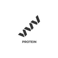 Vektorzeichen des Proteinsymbols wird auf einem weißen Hintergrund lokalisiert. Symbolfarbe editierbar. vektor