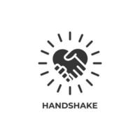 Vektorzeichen des Handshake-Symbols ist auf einem weißen Hintergrund isoliert. Symbolfarbe editierbar. vektor