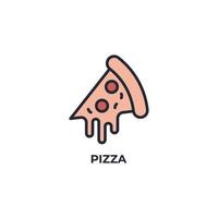 Pizza-Vektor-Symbol. bunte flache Designvektorillustration. Vektorgrafiken vektor