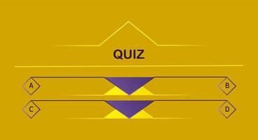 Vektorlayout der Quizfrage mit Textmenü zur Auswahl. Farbverlaufsvorlage für intellektuellen Wettbewerb, Spielmenü, Fernsehsendung, Quizfragen, Quiz mit Auswahl des Antwortbildschirms im Rahmen vektor