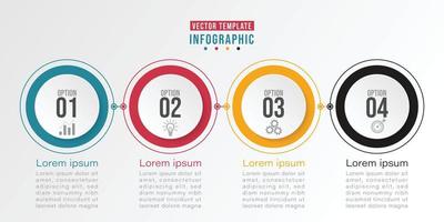 Timeline-Infografik-Designelement und Zahlenoptionen. Geschäftskonzept mit 4 Schritten. kann für Workflow-Layout, Diagramm, Vektorgeschäftsvorlage zur Präsentation verwendet werden. vektor