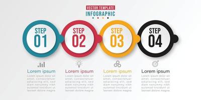 tidslinje infographic designelement och nummeralternativ. affärsidé med 4 steg. kan användas för arbetsflödeslayout, diagram, vektor affärsmall för presentation.