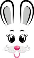 kawaii kanin face.rabbit symbol för 2023 year.vector illustration vektor