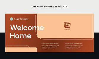 kreatives Willkommensbanner-Web. Banner-Designvorlage für das Home-Thema. geeignet für soziale Medien, Promotion, Werbung