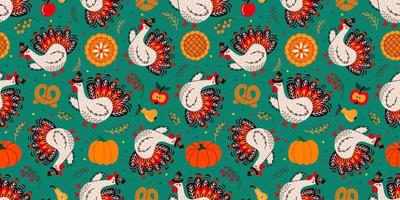 Nahtloses Muster von Thanksgiving-Tag-Symbolen vektor