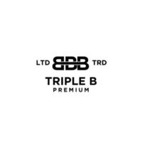 trippel b bbb brev logotyp ikon design vektor