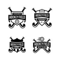 set amerikansk ishockey sport logotyp märke vektor