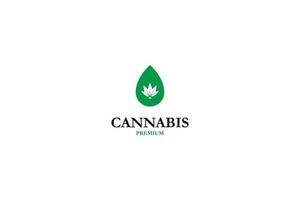 platt cannabisolja logotyp design illustration vektor inspiration idé