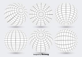 White Globe Grid Vektoren
