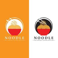 eine Sammlung von Nudel-Logo-Inspirationen. chinesisches Essen und Schüssel-Design-Vorlage. Retro-Konzept Illustration vektor