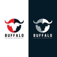 Bison-Stier-Büffel-Logo-Vektor-Symbol, Retro-Logo-Design für Nutztiere vektor