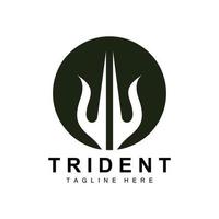 Trident logotyp mall vektor ikon design, gud krigsvapen, spjut kraften i havet