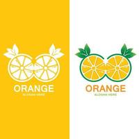 Logo-Symbolvektor für frische Orangenfrüchte, Limettenscheibe vektor