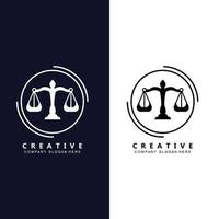 Rechtsanwalt oder Justizgesetz-Logo-Vektordesign, Ikonenillustration vektor