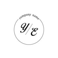 initial ye logotyp monogram bokstav minimalistisk vektor