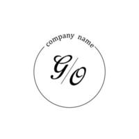 initial go logotyp monogram bokstav minimalistisk vektor