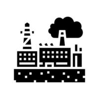 industriområde mark glyph ikon vektor illustration