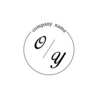 initial oy logotyp monogram bokstav minimalistisk vektor