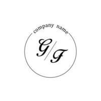 anfänglicher gf-logo-monogrammbuchstabe minimalistisch vektor