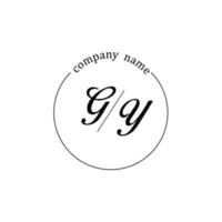 initial gy logotyp monogram bokstav minimalistisk vektor