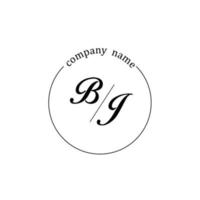 initial bj logotyp monogram bokstav minimalistisk vektor