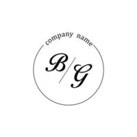 initial bg logotyp monogram bokstav minimalistisk vektor