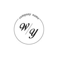 anfänglicher wy-logo-monogrammbuchstabe minimalistisch vektor