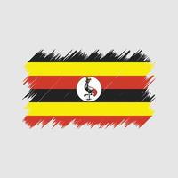 Uganda-Flagge-Pinsel. Nationalflagge vektor