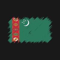 Bürste der turkmenischen Flagge. Nationalflagge vektor