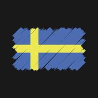 Bürste der schwedischen Flagge. Nationalflagge vektor