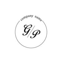 initial gp-logotyp monogram bokstav minimalistisk vektor