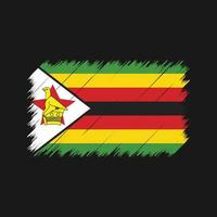 zimbabwe flagga penseldrag. National flagga vektor