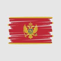 montenegro flagga borste. National flagga vektor