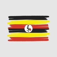 Uganda-Flagge-Pinsel. Nationalflagge vektor