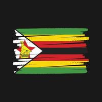 zimbabwe flaggborste. National flagga vektor