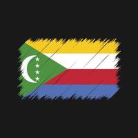 Komorernas flagga penseldrag. National flagga vektor