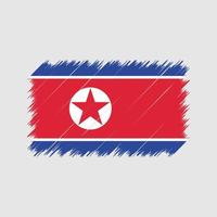 Pinselstriche der Nordkorea-Flagge. Nationalflagge vektor