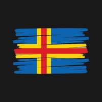 Aland-Inseln Flaggenpinsel. Nationalflagge vektor