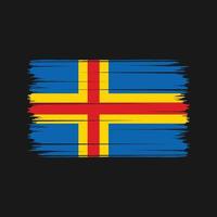 ålandsöarnas flagga penseldrag. National flagga vektor