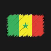 senegalska flaggan penseldrag. National flagga vektor