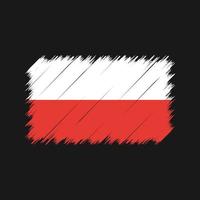 polska flaggan penseldrag. National flagga vektor