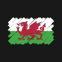 Wales-Flagge-Pinsel. Nationalflagge vektor