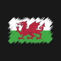 Wales-Flagge-Pinsel. Nationalflagge vektor