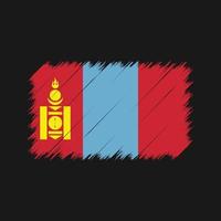 Pinselstriche der Mongolei-Flagge. Nationalflagge vektor