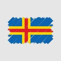 ålandsöarnas flaggborste. National flagga vektor