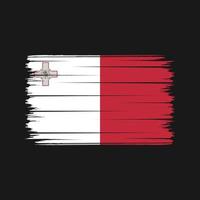 malta flagge pinselstriche. Nationalflagge vektor