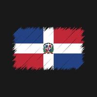 penseldrag för dominikanska republikens flagga. National flagga vektor