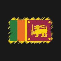 sri lanka flaggborste. National flagga vektor