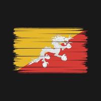 Pinselstriche der bhutan-Flagge. Nationalflagge vektor